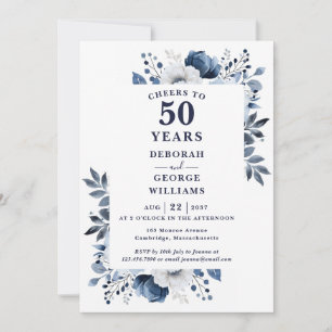 Invitation Félicitations de la Marine pour 50 ans de mariage 