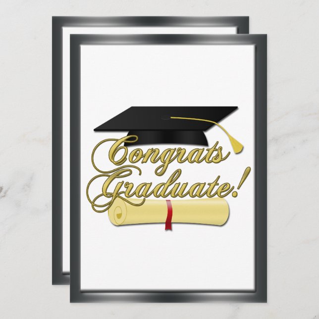 Invitation Félicitations Diplôme d'études supérieures casquet (Devant / Derrière)