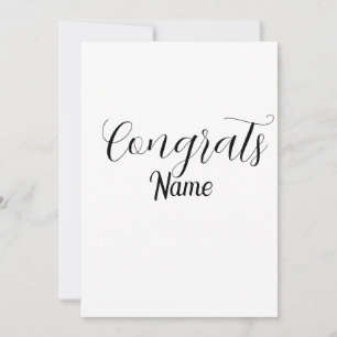 Invitation Félicitations diplômé nom simple minimal année pro