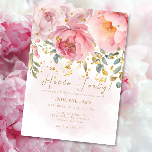 Invitation Félicitations Élégantes Rose Pâle Floral Aquarelle