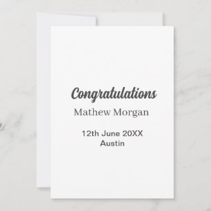 Invitation Félicitations félicitations diplômé nom année clas
