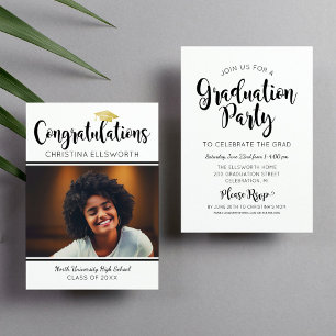 Invitation Félicitations Photo Fête de Remise des Diplômes Ch