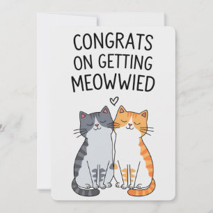 Invitation Félicitations pour le mariage de chat drôle Meowwi