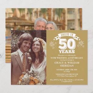 Invitation Félicitations pour les 50 ans de mariage 2 Photos