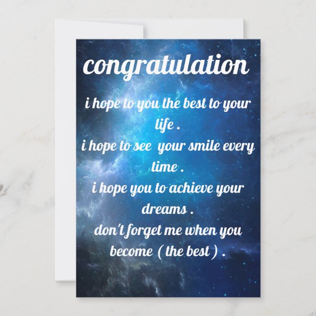 Invitation félicitations pour une belle et meilleure invitati (Devant)