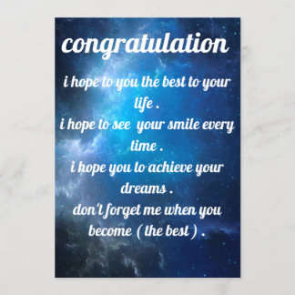 Invitation félicitations pour une belle et meilleure invitati