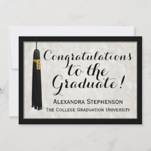 Invitation Félicitations Tassle Graduate College Graduate Col