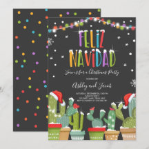Invitation Feliz Navidad Fiesta Christmas