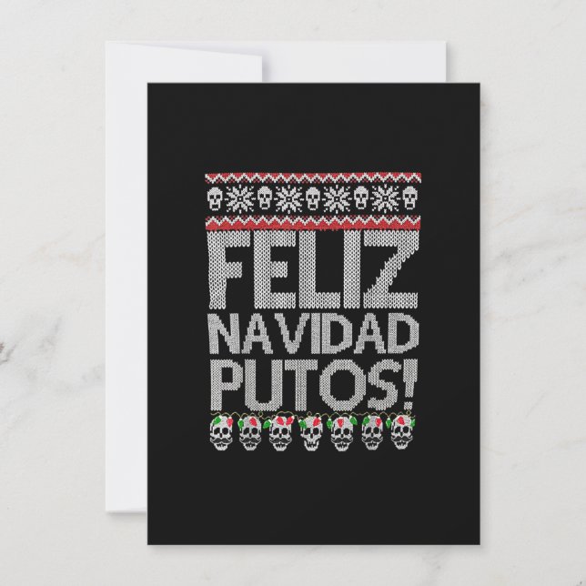 Invitation Feliz Navidad Putos Funny Parti Mexicain de Noël l (Devant)