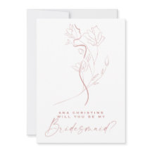 Feminine Art Blush rose Fleur Bridesmaid Propositi