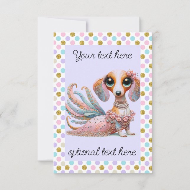 Invitation Feminine Dachshund N'Importe Quelle Fête D'Occasio (Devant)