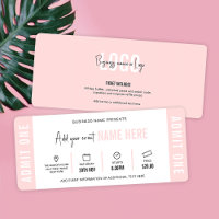 Feminine Modern Event Ticket Société Bon cadeau
