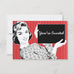 Invitation Femme aux signes des années 1950