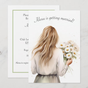 Invitation Femme Avec Fête des mariées Daisy Bouquet