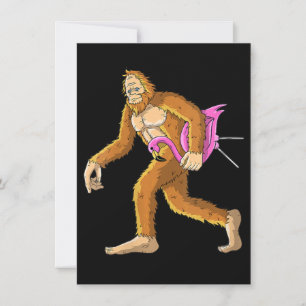Invitation Femme Bigfoot Avec Flamant rose Animal Costume Cad