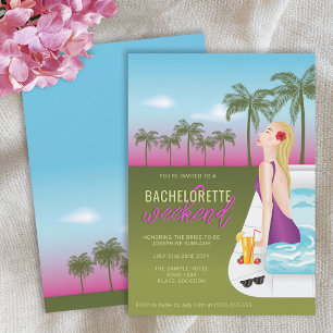 Invitation Femme Dans Une Piscine Bachelorette Week-End Voyag