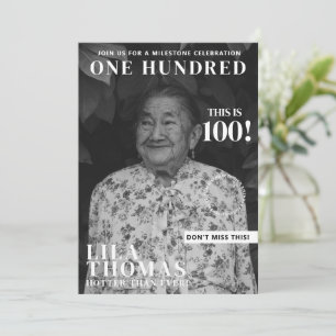 Invitation Femme de couverture de magazine pour 100e annivers
