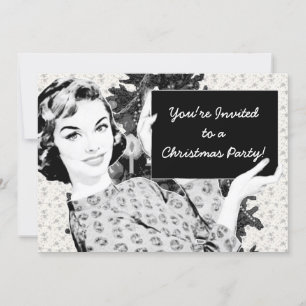 Invitation Femme des années 1950 avec un signe de Noël V2