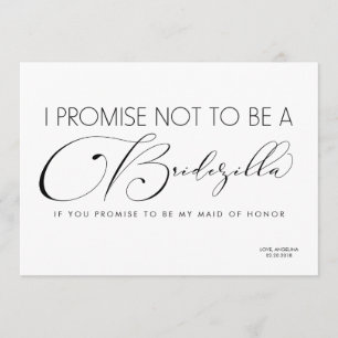 Invitation Femme d'honneur / Femme d'honneur BRIDEZILLA