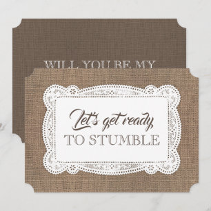 Invitation Femme d'honneur rustique amusante / La servante d'