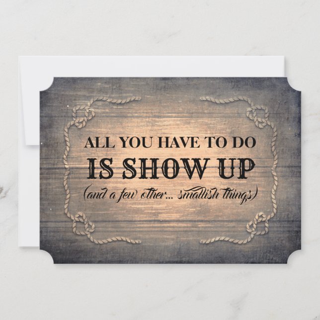 Invitation Femme d'honneur rustique amusante / La servante d' (Devant)