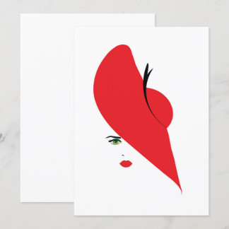 Invitation femme élégante avec casquette rouge