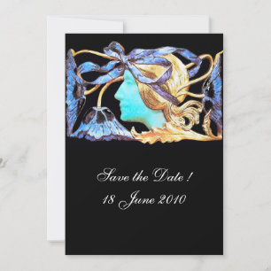 INVITATION FEMME ÉLÉGANTE BEAUTÉ BIJOU /FEMME, RUBAN BLEU, FL