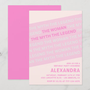 Invitation Femme humour rose Mythe 86e anniversaire