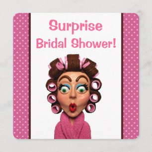 Invitation Femme portant des Curlers
