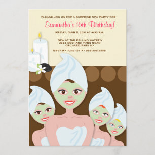 Invitation FEMME spa FÊTE Anniversaire ou Fête des mariées 5x