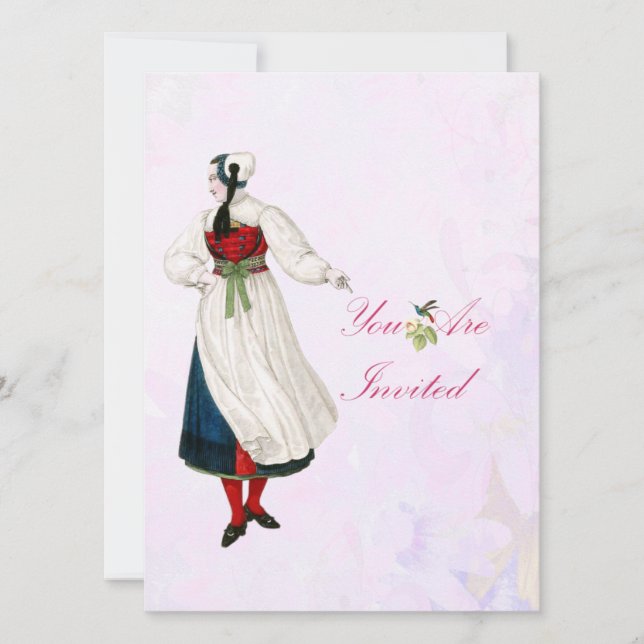 Invitation Femme suisse victorienne (Devant)