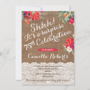 Invitation Femme surprise 75e anniversaire Invitations, Noël