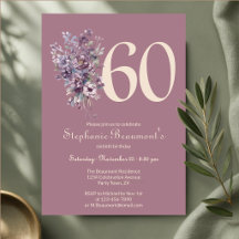 Femme Unique Mauve Crème Floral 60e Anniversaire