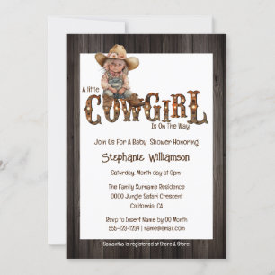 Invitation Femme vêtue de bottes de cow-boy casquette ouest