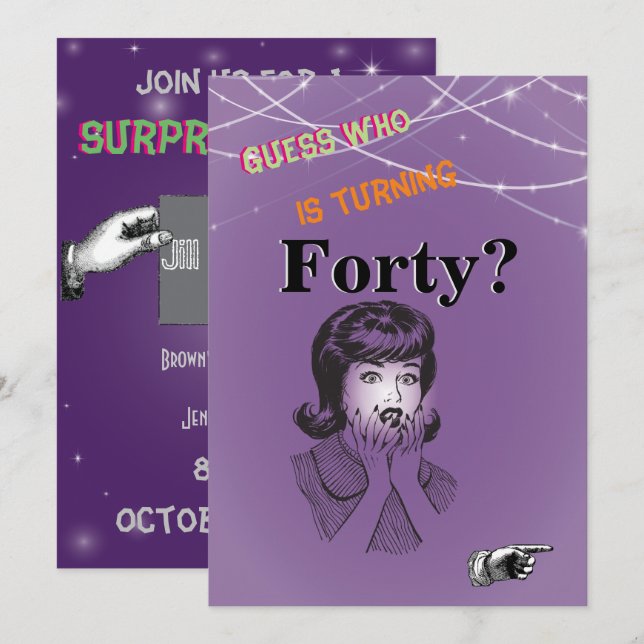 Invitation Femmes du 40e anniversaire (Devant / Derrière)