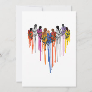 Invitation Femmes forme de cœur aquarelle amérindienne