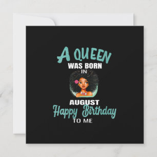 Invitation Femmes Une Reine Est Née En Août Cadeau D'Annivers
