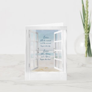 Invitation Fenêtre de mariage sur l'océan avec étoile de mer