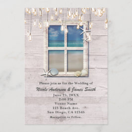 Invitation Fenêtre de plage tropicale Élégant mariage côtier
