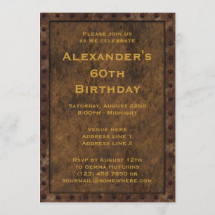 Invitation Fer à effet encadré Garçons Anniversaire à double