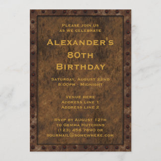 Invitation Fer à effet encadré Garçons Anniversaire à double