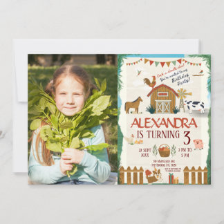 Invitation Ferme Anniversaire enfants barnyard Photo