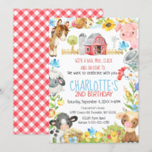 Ferme Barnyard Animal Anniversaire