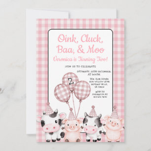 Invitation Ferme Coin Coin, Cotcot, Bêê & Meuh Anniversaire G