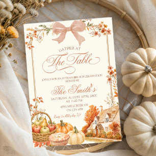 Invitation Ferme de citrouilles Automne Coquette Fleurie pour