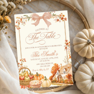 Invitation Ferme de citrouilles Automne Coquette Fleurie pour