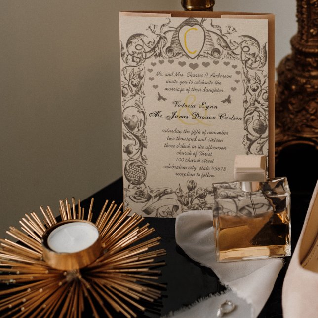 Invitation Ferme de miel Grange rustique Bumble Bee Hive Flor (Créateur téléchargé)