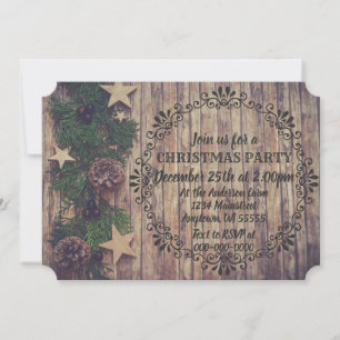 Invitation Ferme rustique Agritourisme Farmhouse Noël Dîner