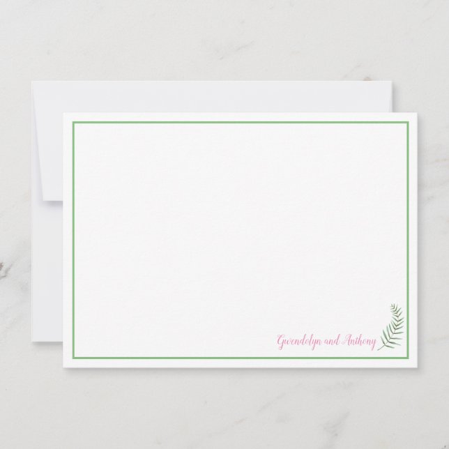 Invitation Ferme verte, rose et blanche Personnalisée (Devant)