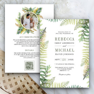 Invitation Fermes vertes luxuriantes Photo Tout en un Mariage